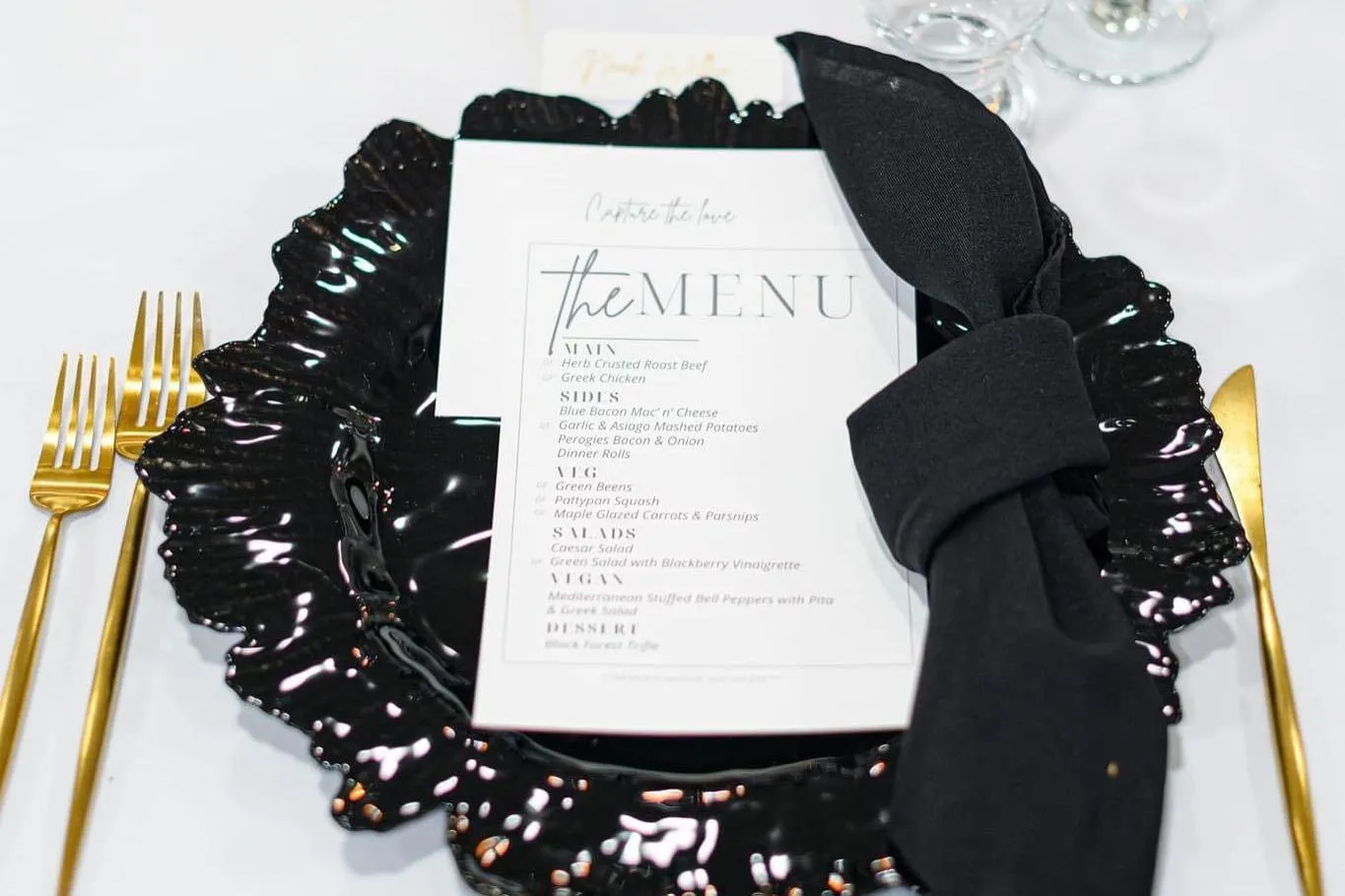 Black Glass Charger Plates