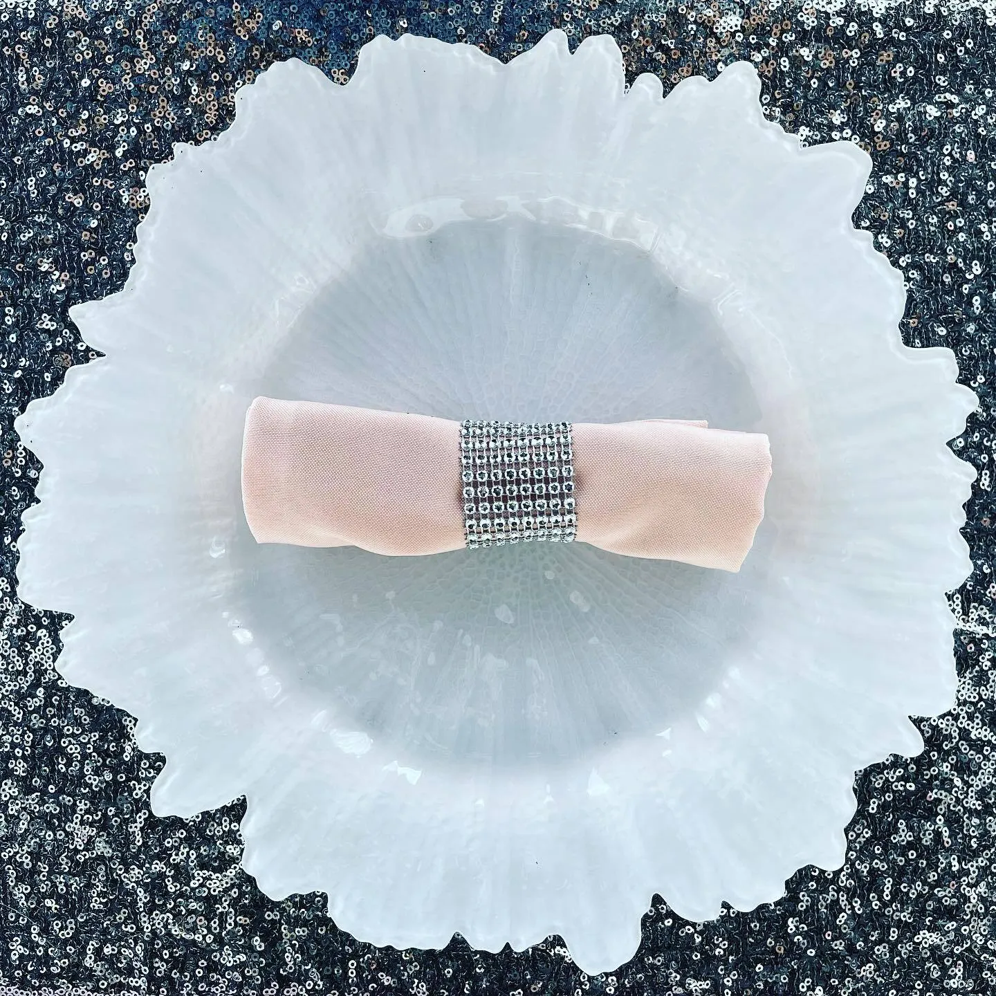 White Glass Charger Plates