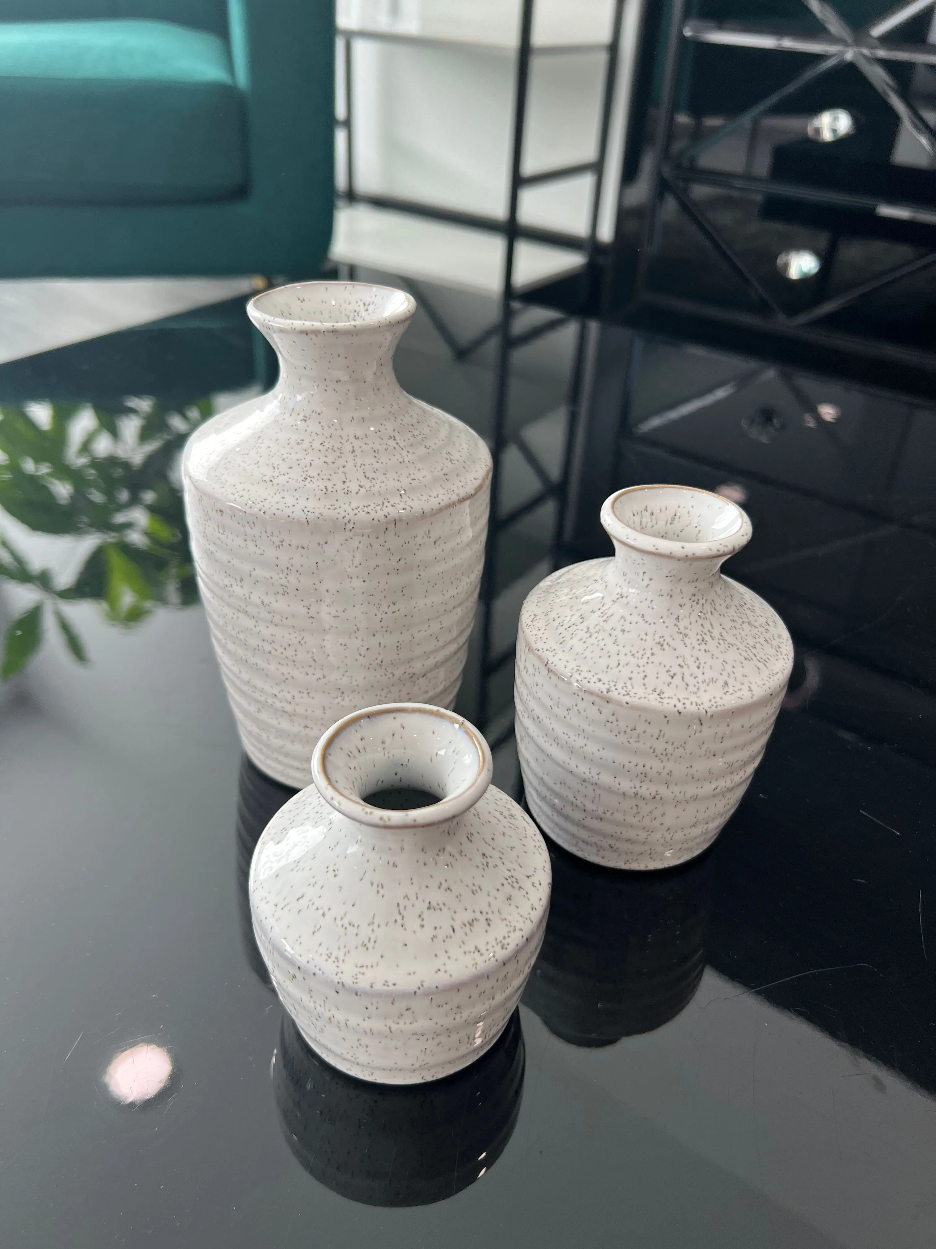 White Speckled Bud Vase