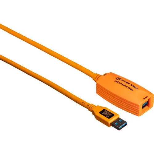 Tether Tools TetherPro USB 3.0 Active Extension Cable (Hi-Visibility Orange, 16') - CU3017