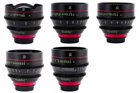 CANON CINE PRIME LENT KIT (14,24,35,50,85MM)