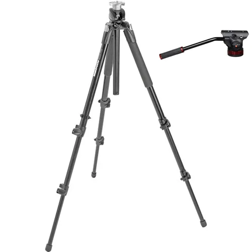 Manfrotto 190XPROB Pro Aluminum Tripod kit - MVH502AH-KIT