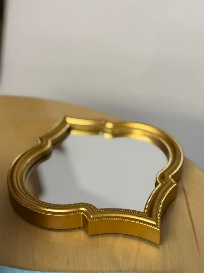 Small Plastic Decorative Gold Mirror ( 9 x 9.5 inches)