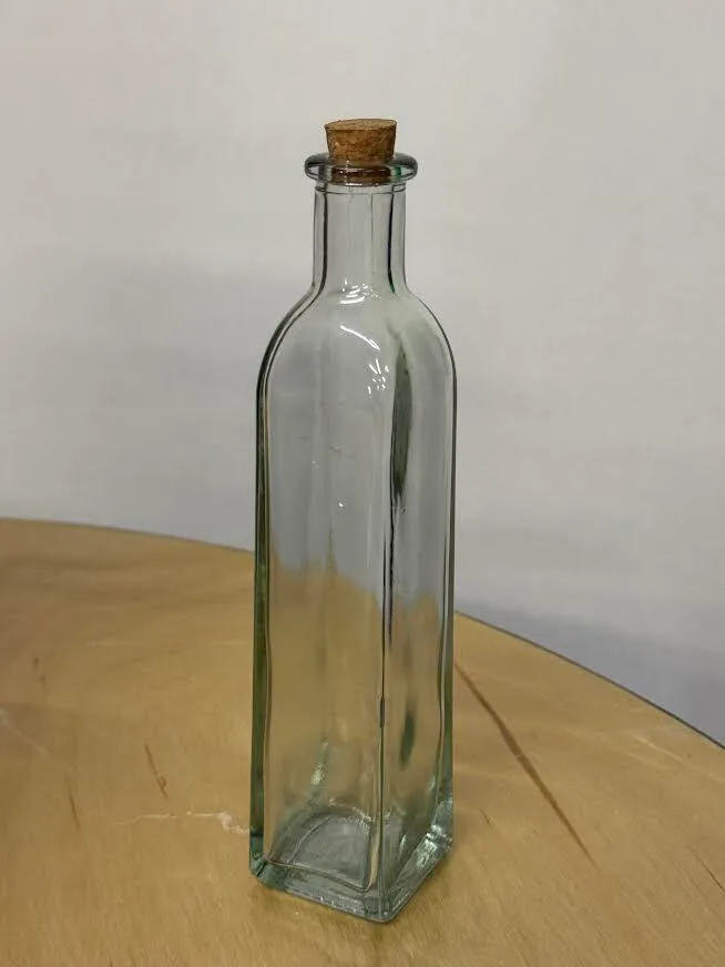 Slim Glass Jar with a Square Base (7 inches)
