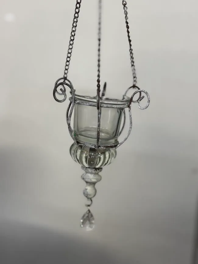 Hanging Vintage Crystal Tealight Holders