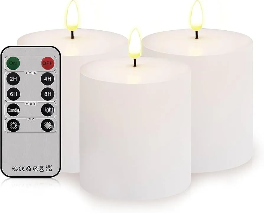 LED Pillar Candles- White 