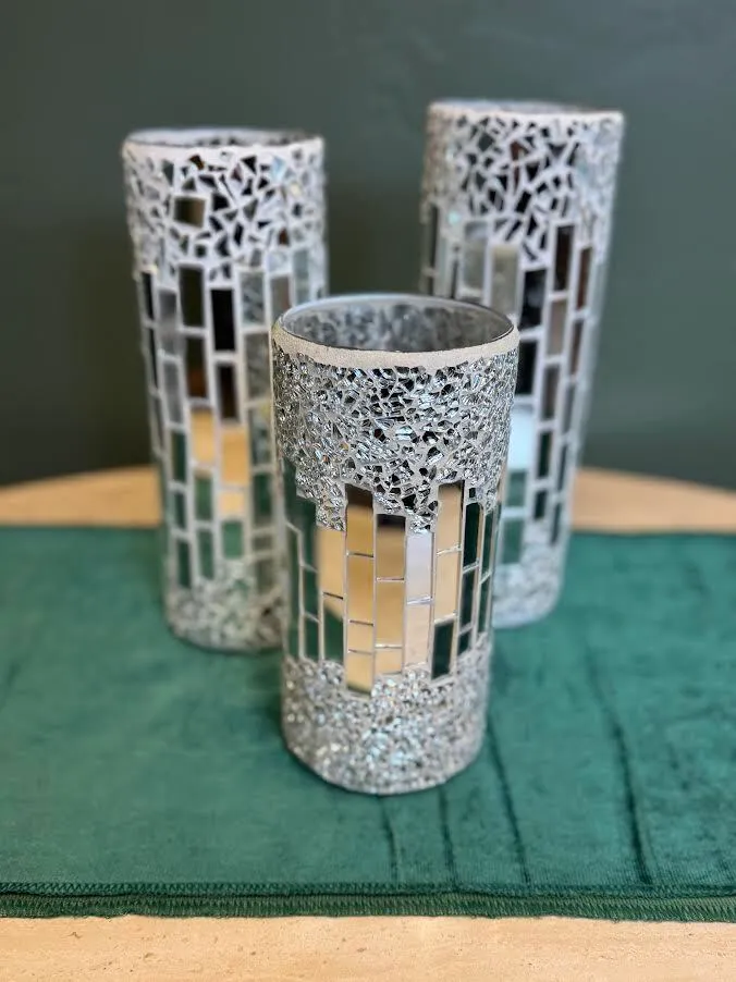 Tall Mirrored Candle Holder
