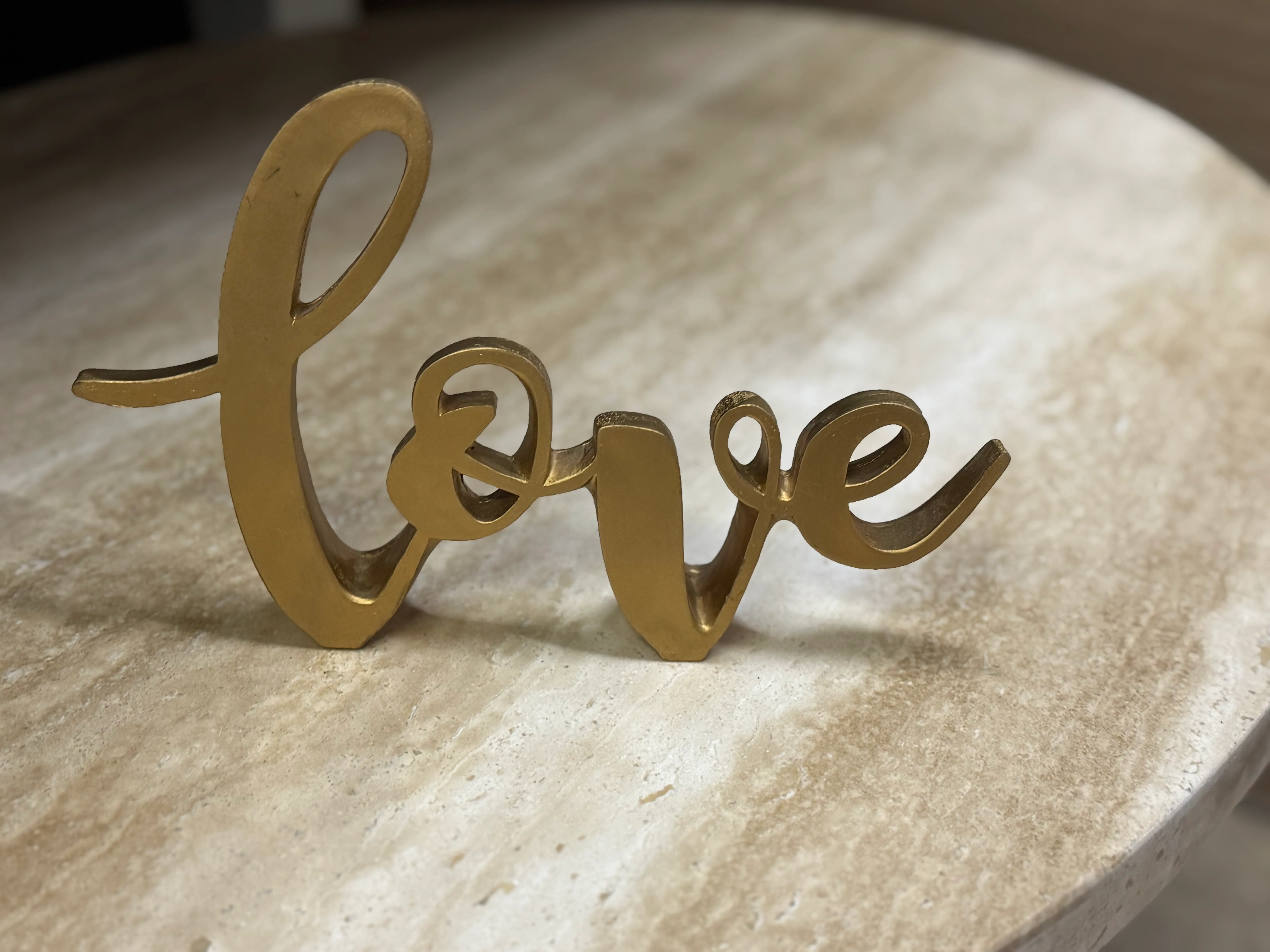 Gold "Love" sign