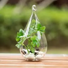 Clear Glass Smalling Hanging Teardrop Terrarium