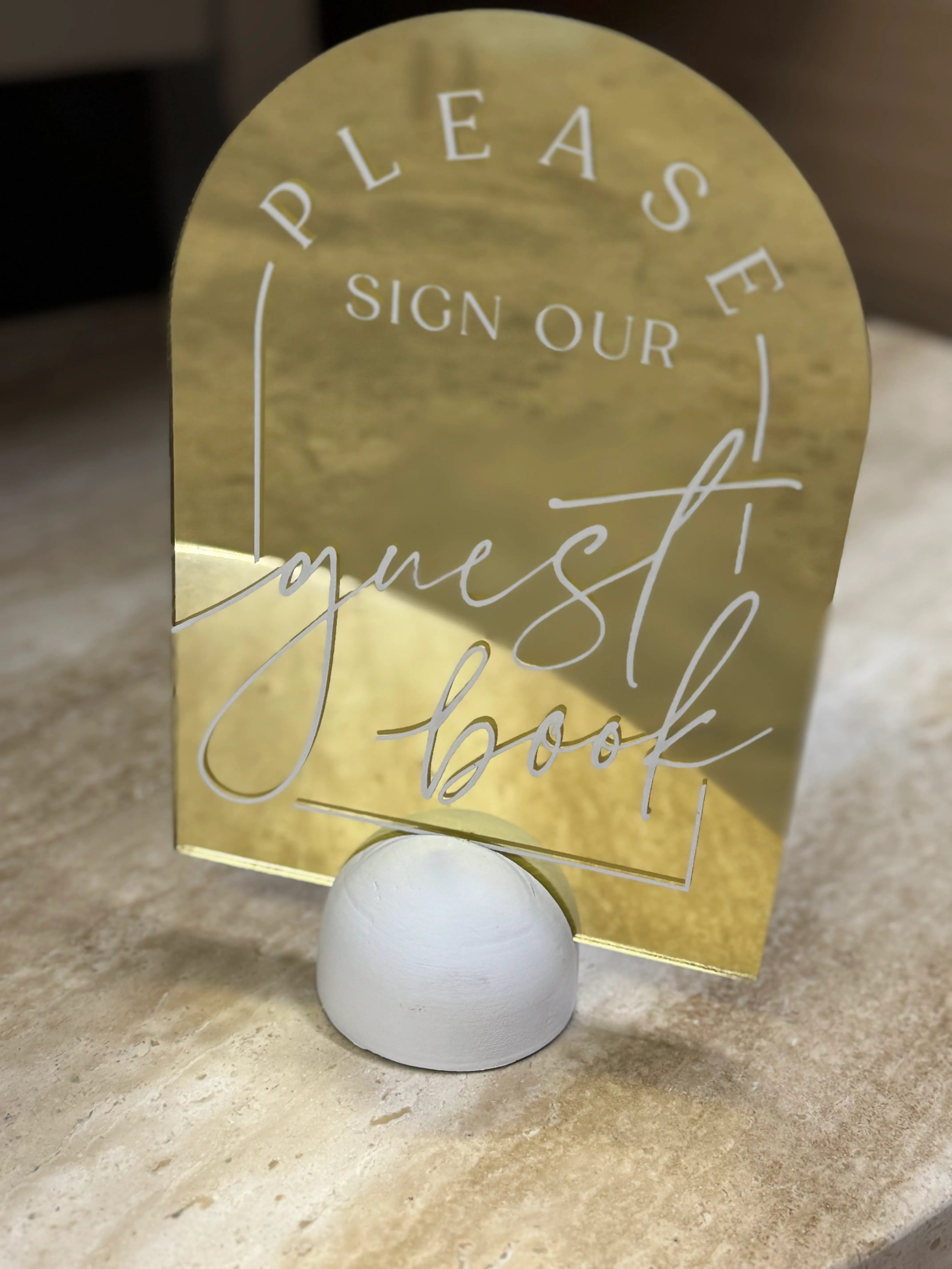 Gold Mirrored Gust Book Sign