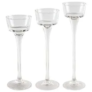 Tall Glass Tealight Candlestick Holders