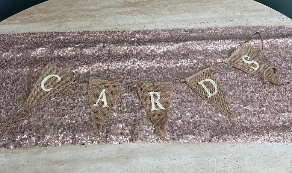 "Cards" Burlap Sign (3 feet long)