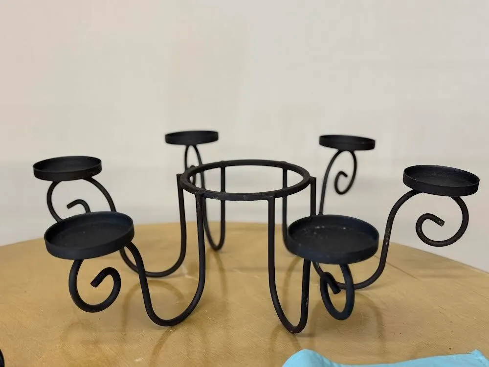 Tabletop Candle Holder (holds 6 candles and something can go in the center) 16 1/2 inches wide