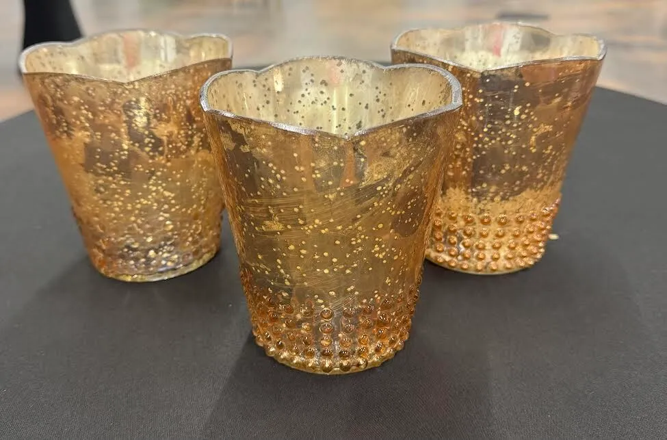 Rose Gold, Mercury Candle Holder/Vase (5 inches tall)