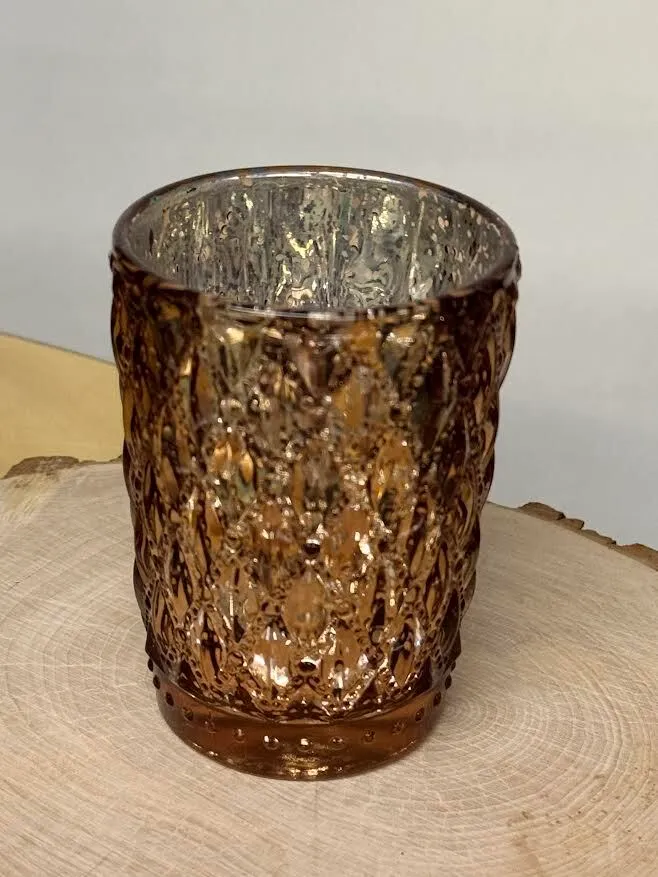 Amber Colored (mercury) Candle Holder (3.5 inches) 