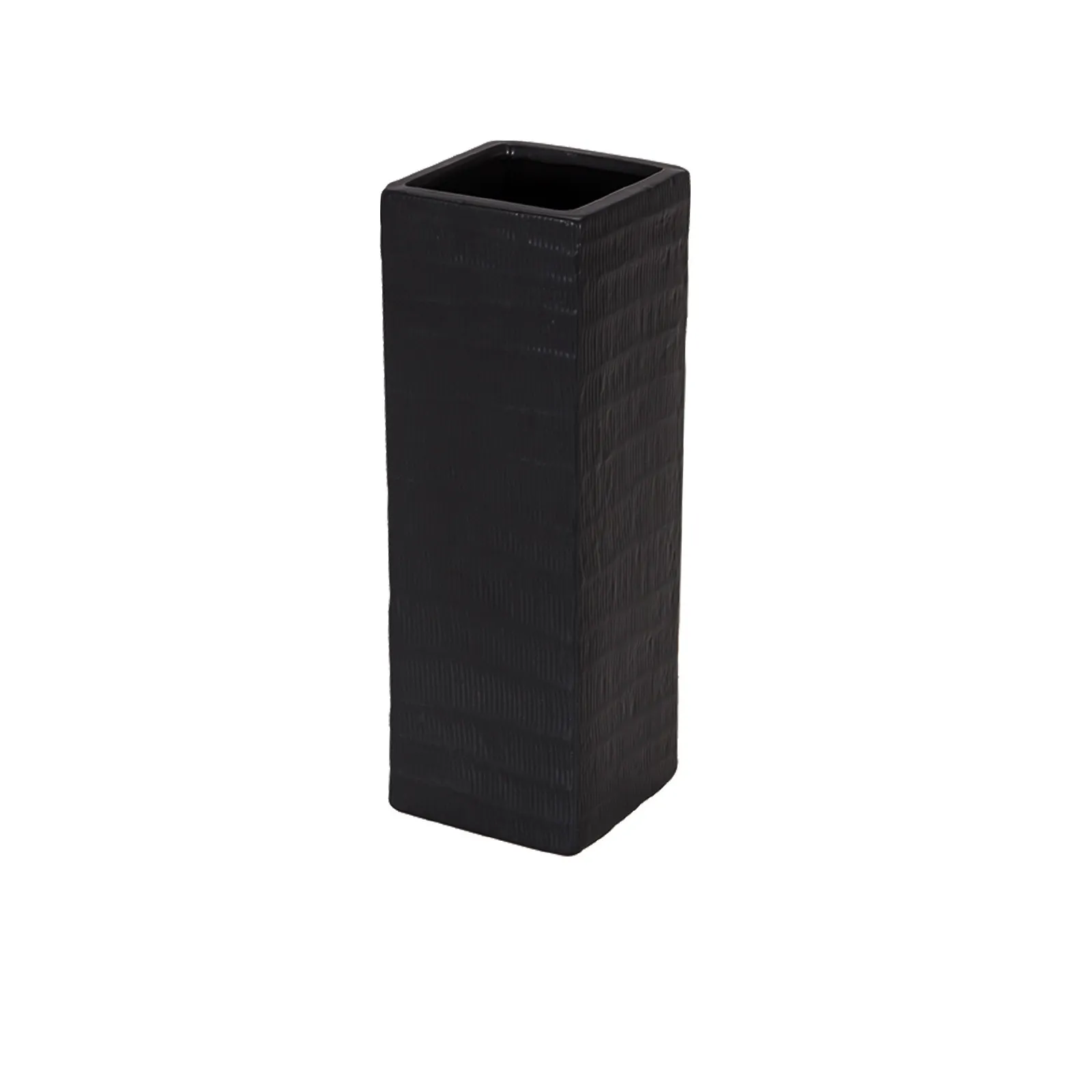 Black Matte Square Vase