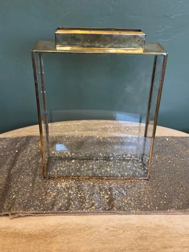 Clear glass with gold- card box (15 inches tall x 12 inches)