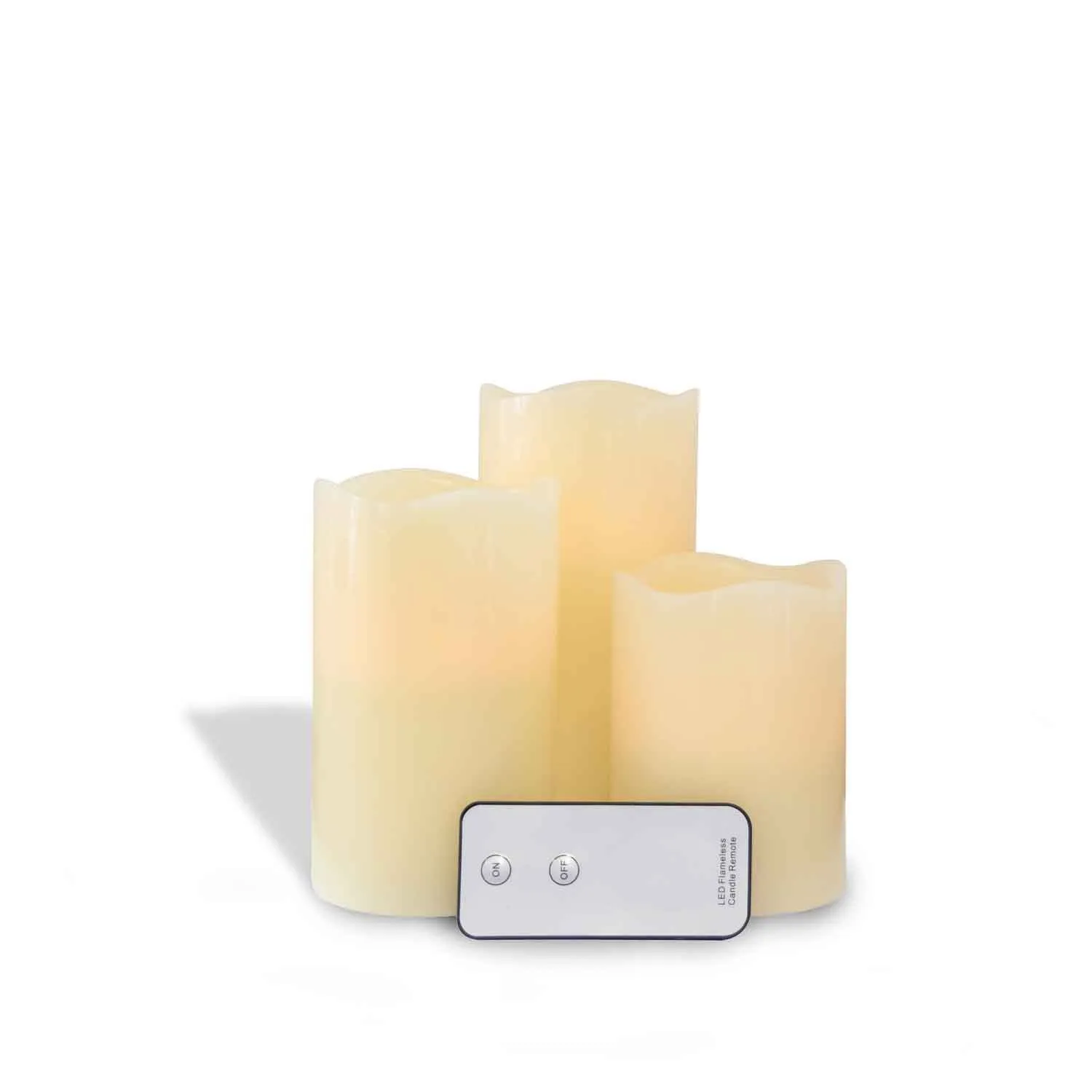 LED Candle Pillars- Off White