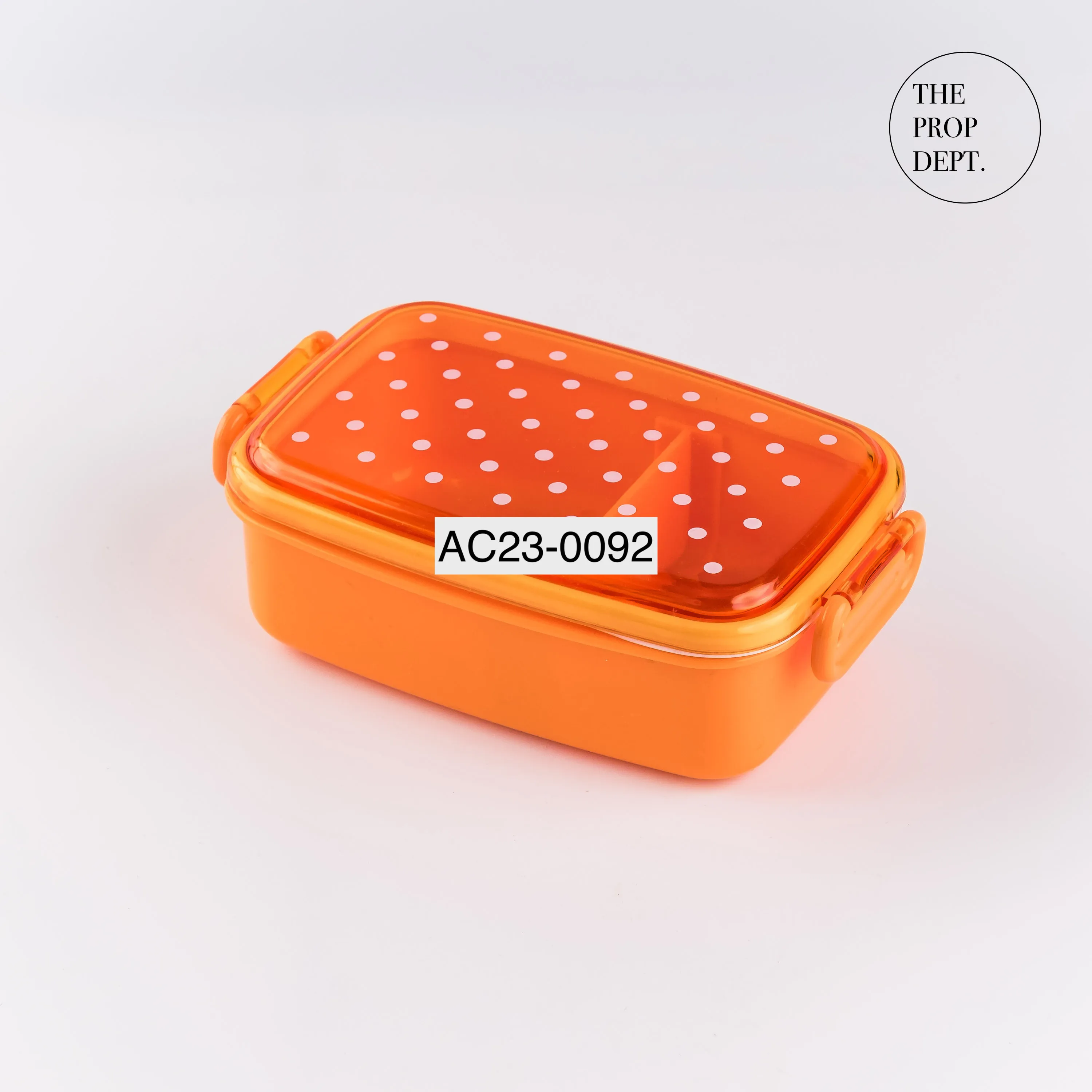 AC23-0092 - Orange Plastic Lunchbox - 3.75" 6" 2.25" (LWH)