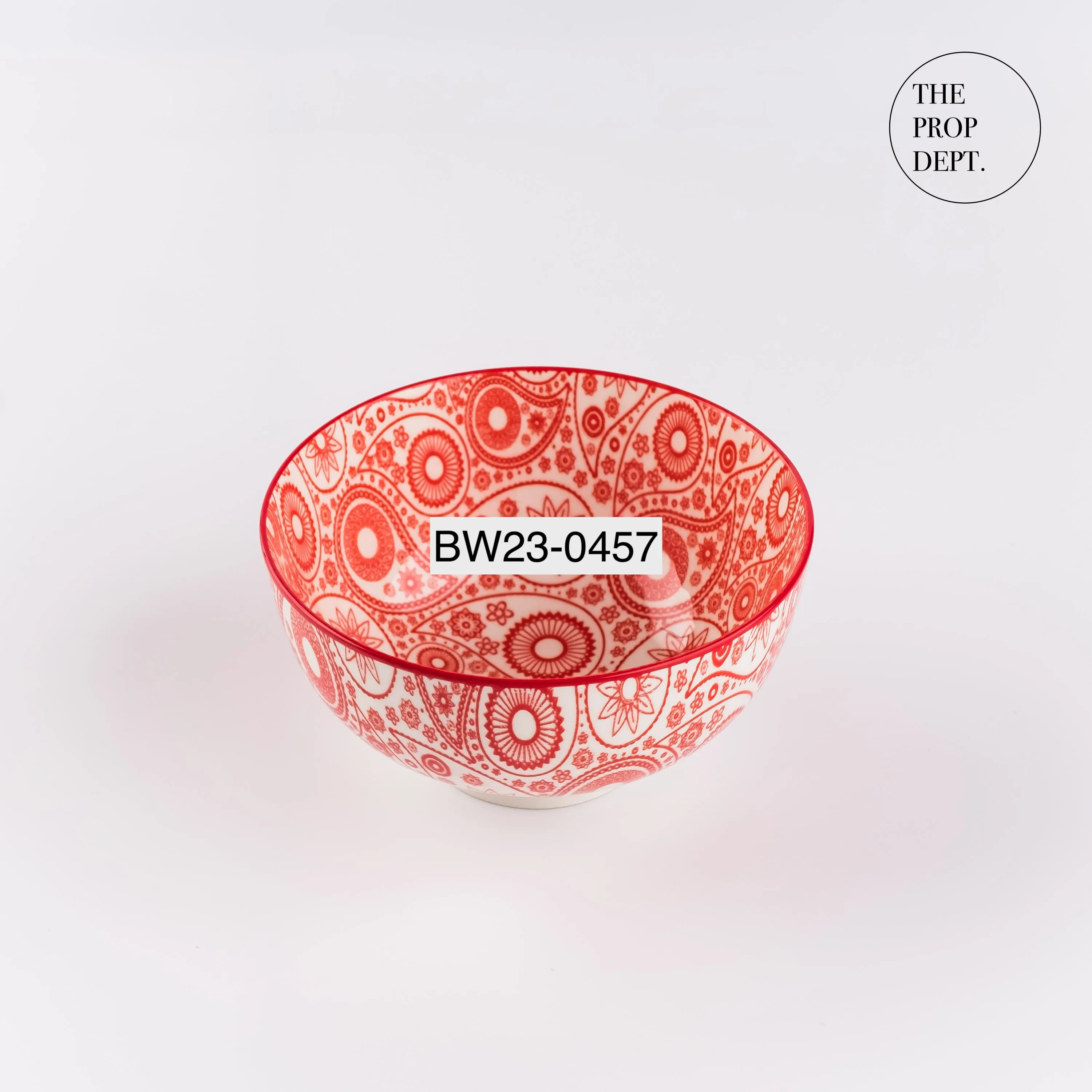 BW23-0457 - Orange White Ceramic Bowl - 4.5" 2.25" (DH)