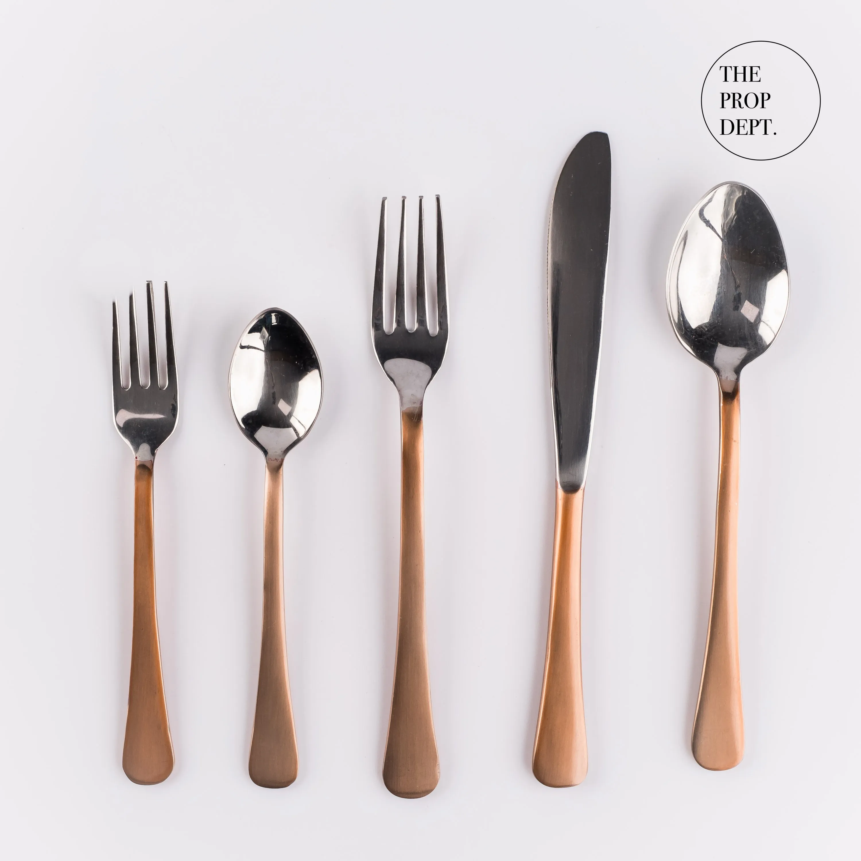 UT23-0379 - Silver Copper Metal Utensil Set - 6.5-8.5" (L)