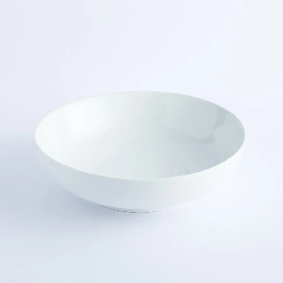 BW20-0289 - White Ceramic Ulam Bowl - 9" 2.5" (DH)