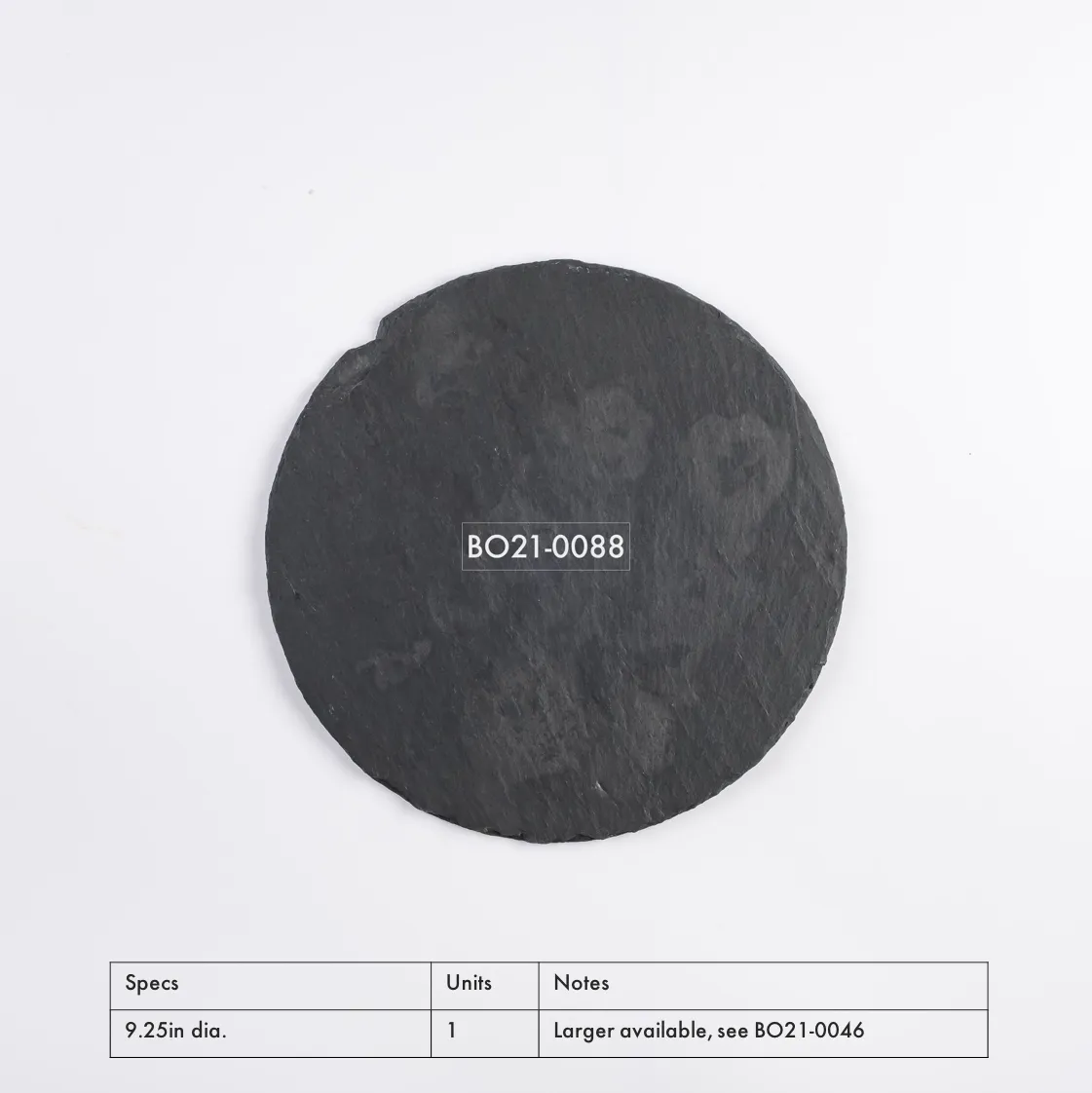 BO21-0088 - Black Slate Tray - 9.25" (D)