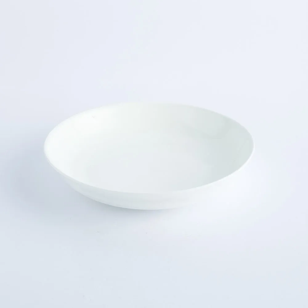 BW20-0260 - White Ceramic Ulam Bowl - 9" 1.75" (DH)
