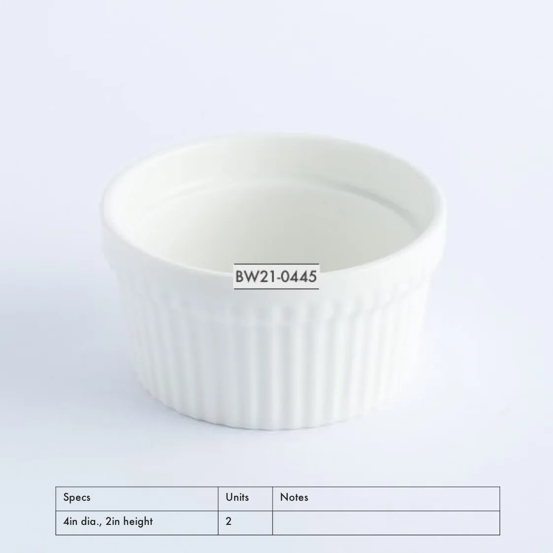 BW21-0445 - White Ceramic Soy Dish - 4" 2" (DH)