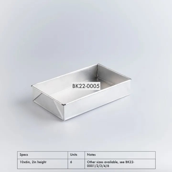 BK22-0005 - Silver Metal Baking pan - 10" 6" 2" (LWH)