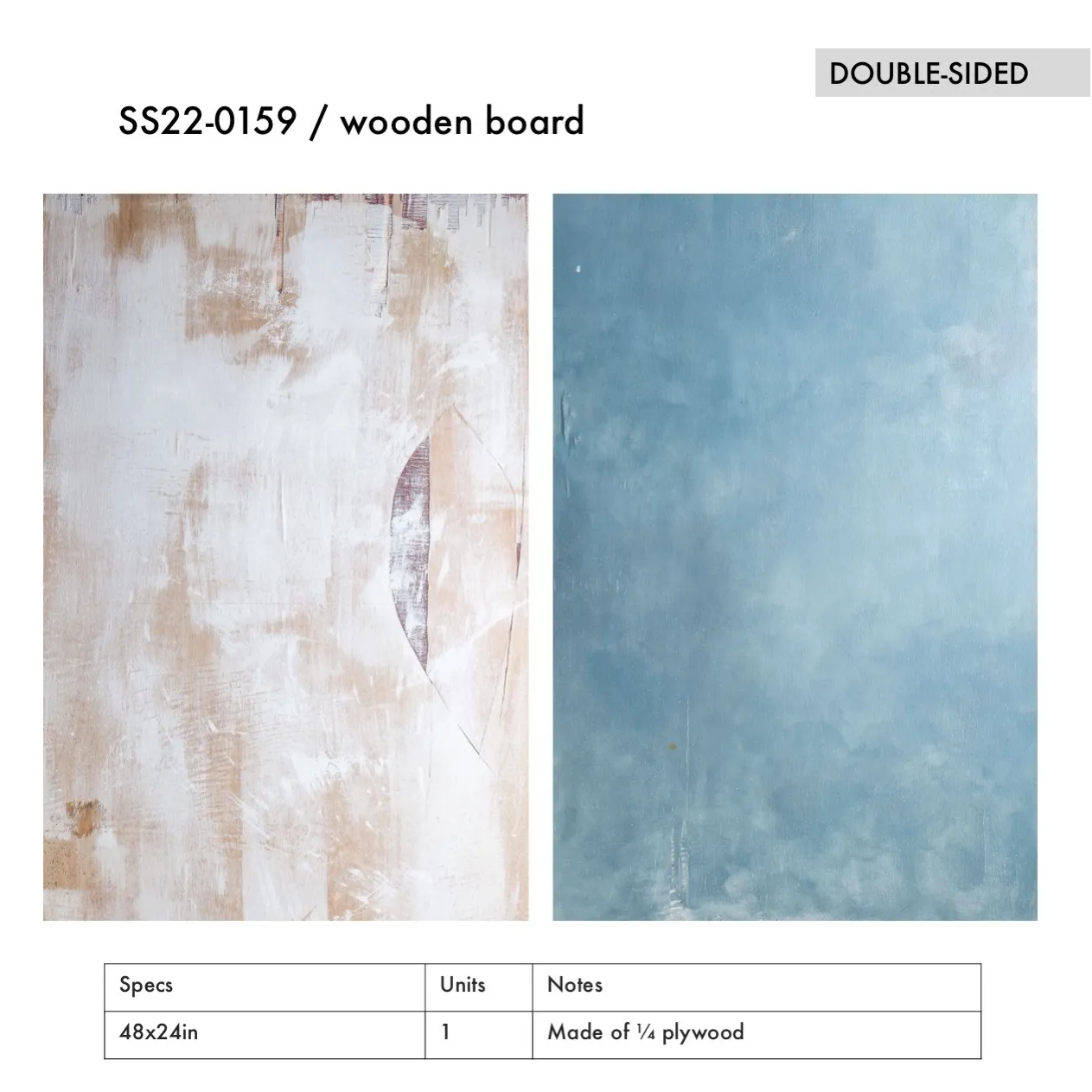 SS22-0159 - White Brown Wooden Board - 48" 24" (LW)