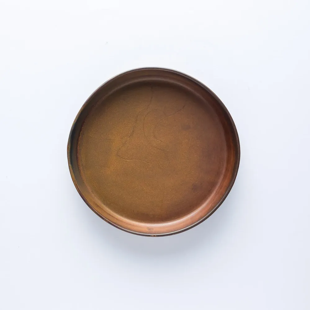ST20-0029 - Brown Stoneware Plate - 6.75" 1" (DH)