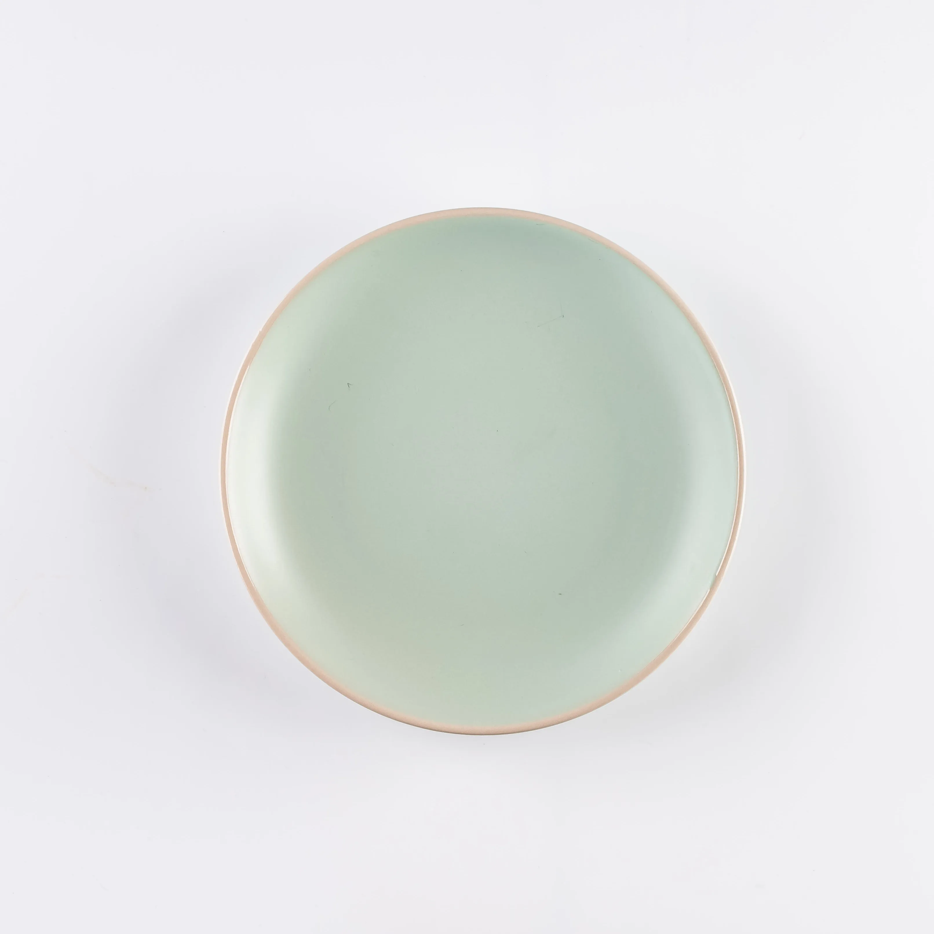 PL21-0160 - Green Beige Ceramic Plate - 8" (D)