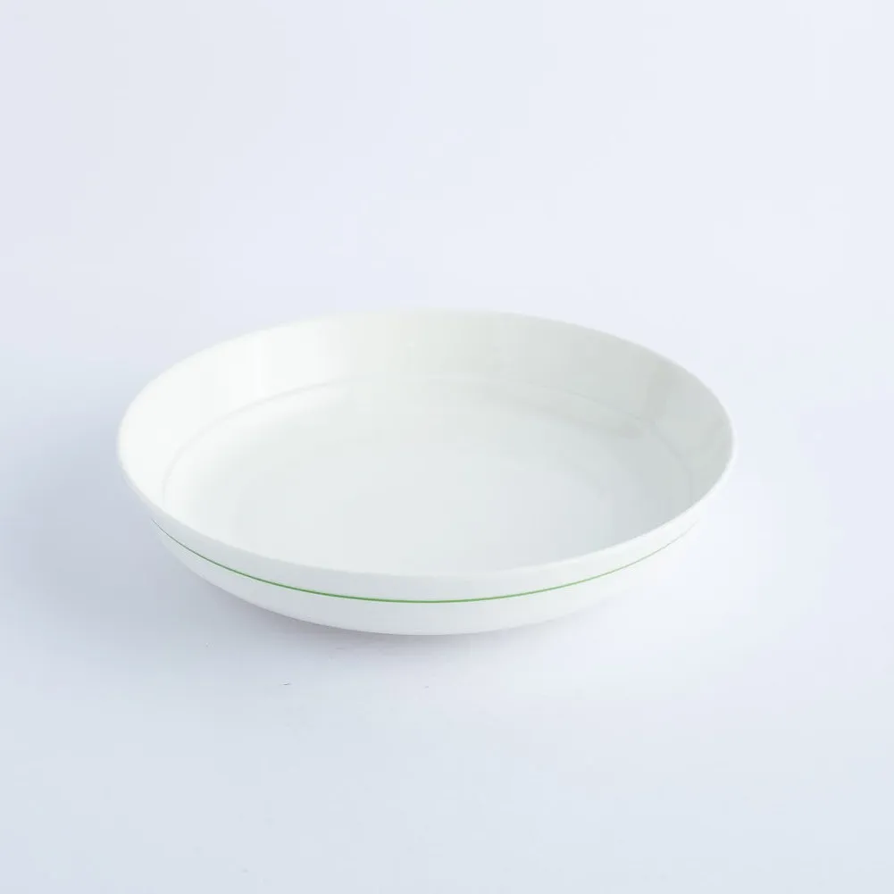 BW20-0261 - White Ceramic Ulam Bowl - 8" 1.5" (DH)