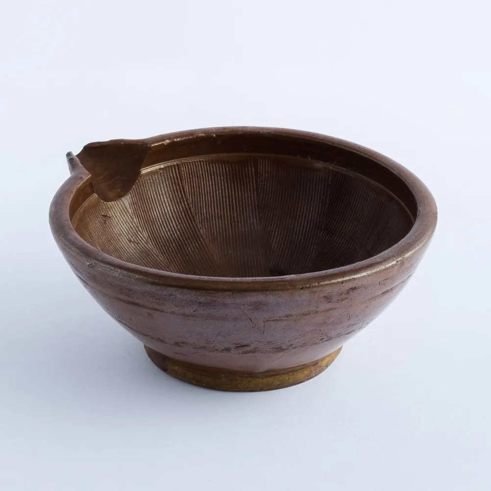 BW20-0133 - Brown Ceramic Bowl - 7" 2.75" (DH)