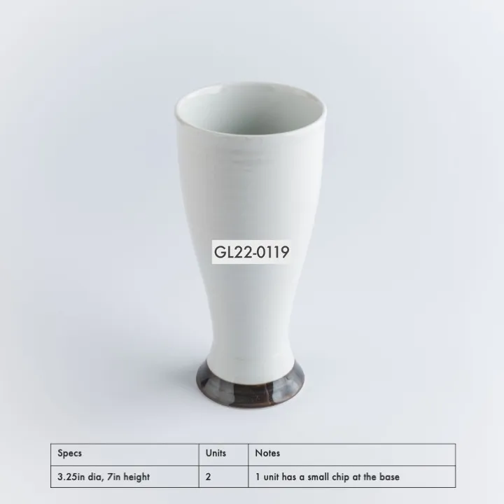 GL22-0119 - White Brown Glass for Shakes and Desserts - 3.25" 7" (DH)