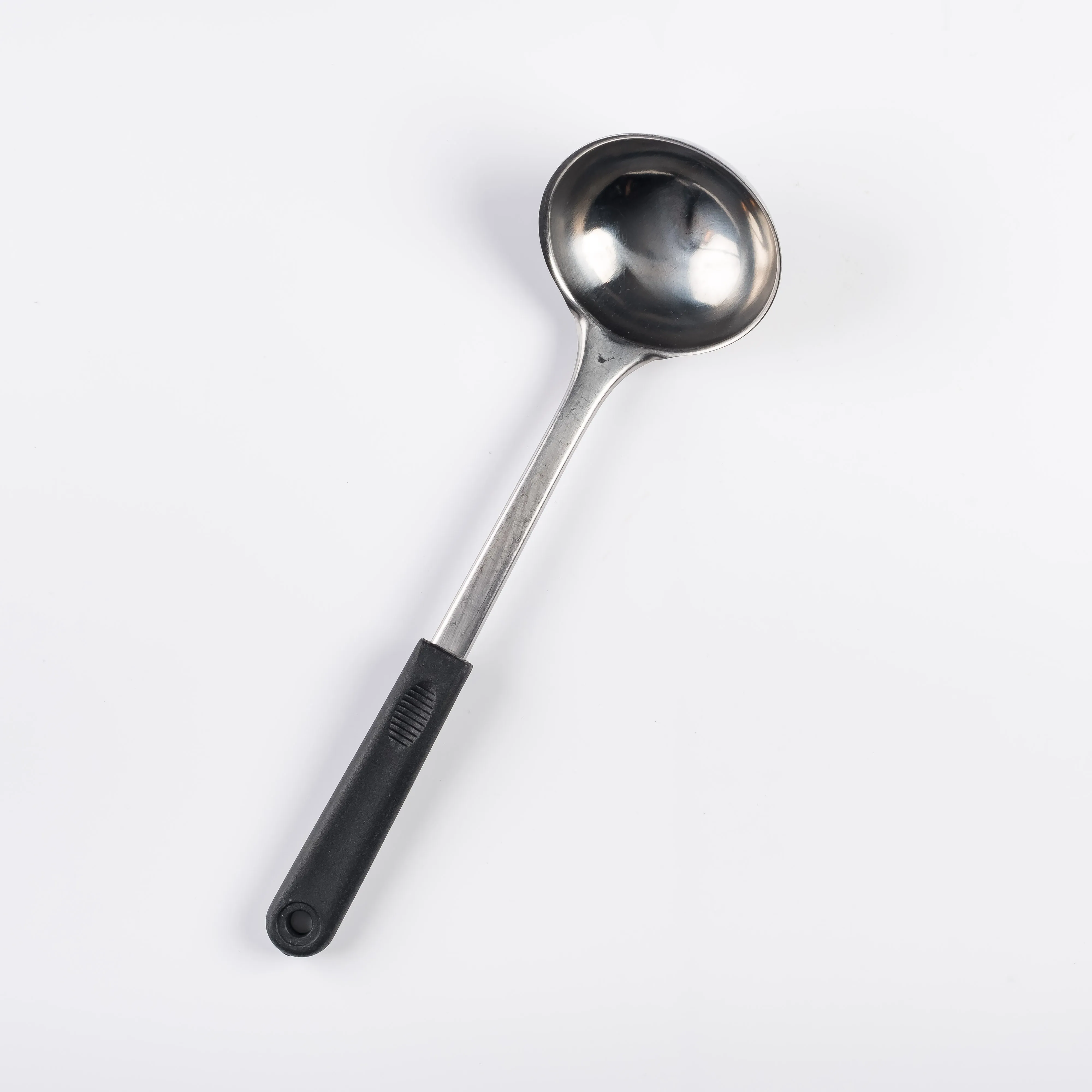 UT21-0140 - Silver Black Metal Ladle - 11.75" (L)