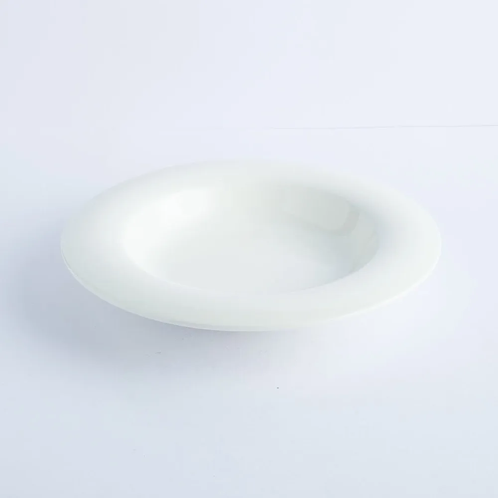 BW20-0201 - White Ceramic Bowl - 9.25" 1.25" (DH)