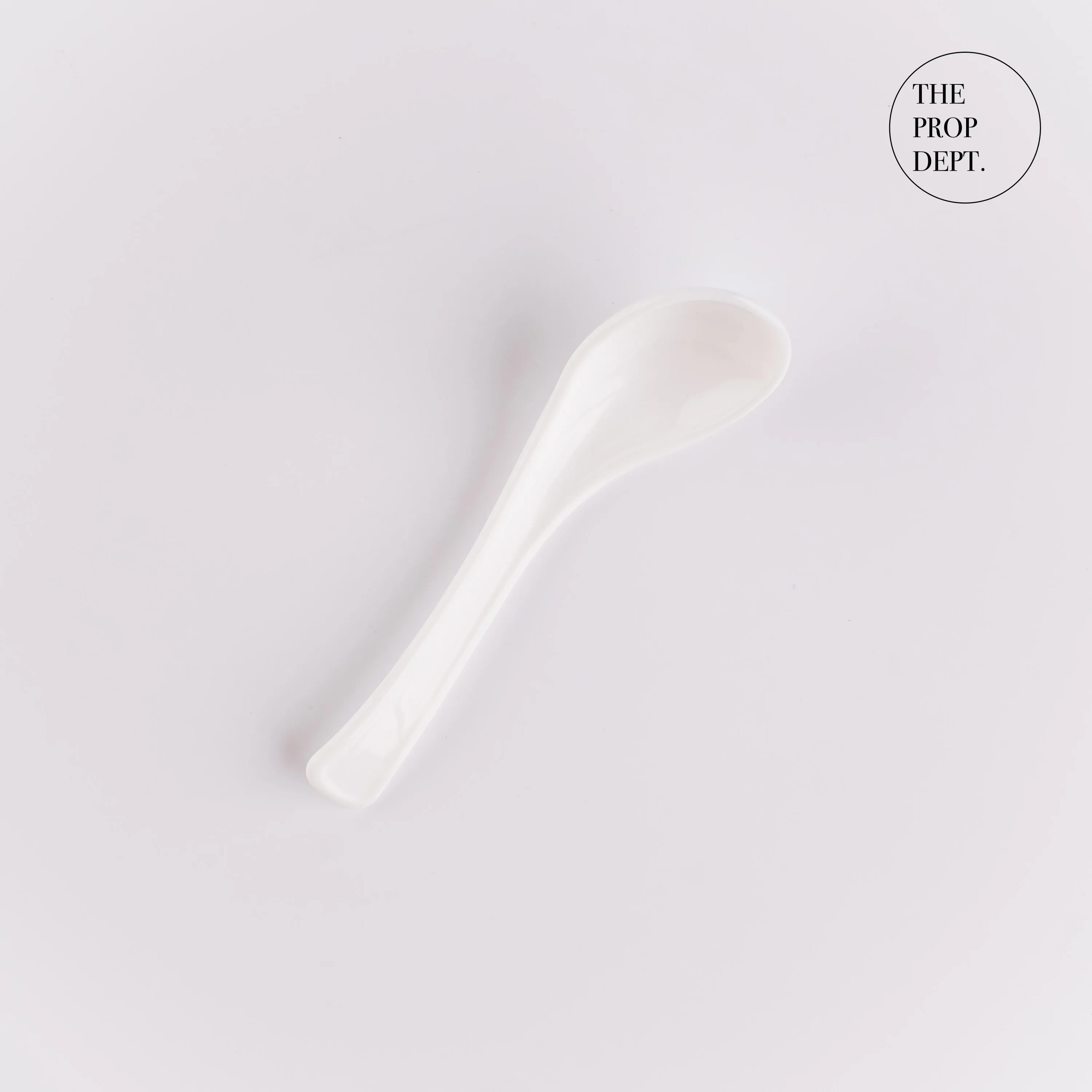 UT23-0415 - White Ceramic Spoon - 5" (L)