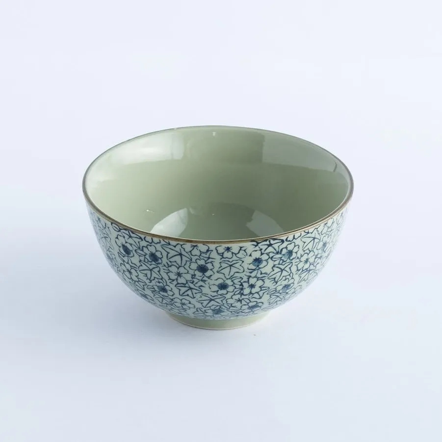 BW20-0077 - Blue Beige Ceramic Bowl - 5" 2.5" (DH)