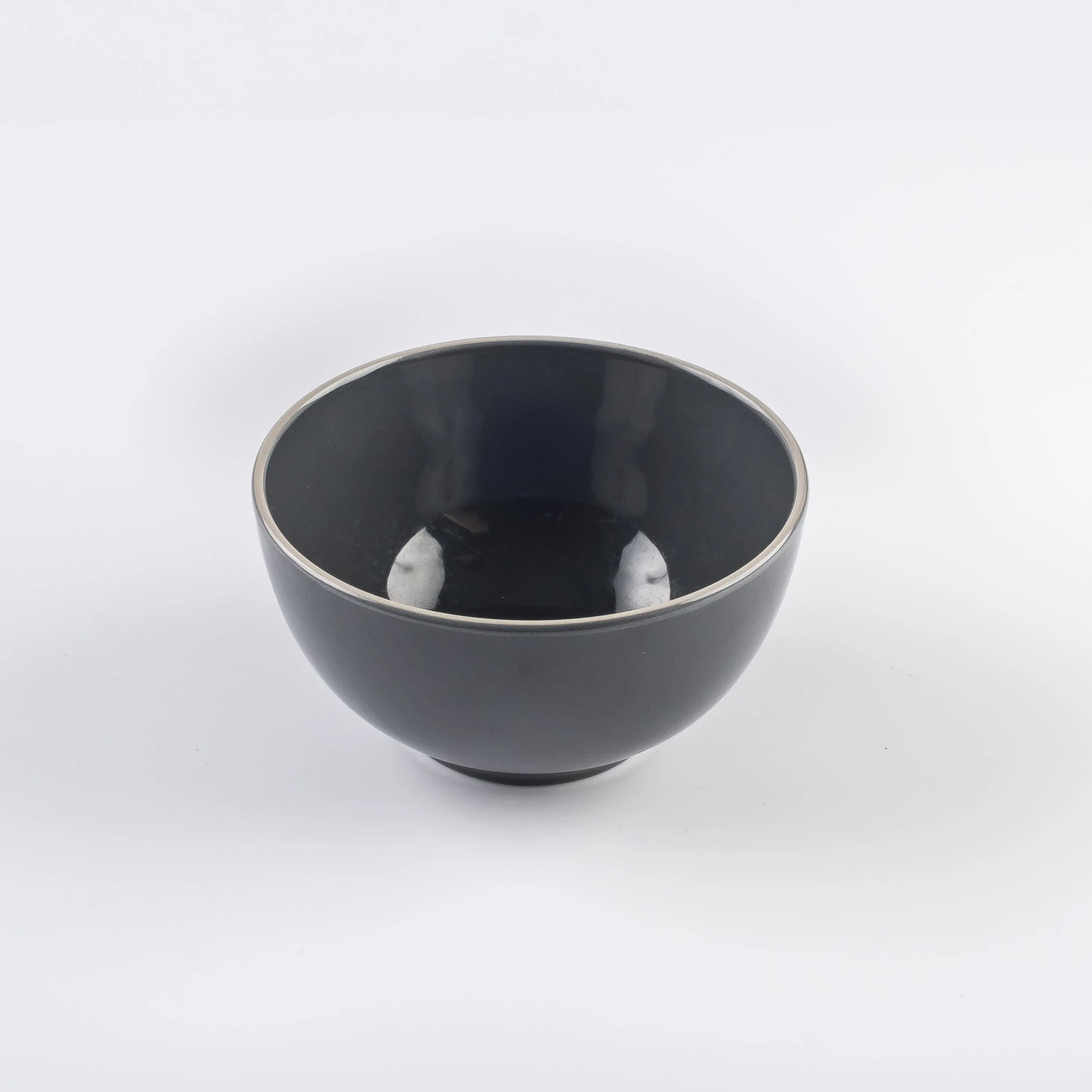 BW21-0371 - Grey White Ceramic Bowl - 5.75" 3" (DH)