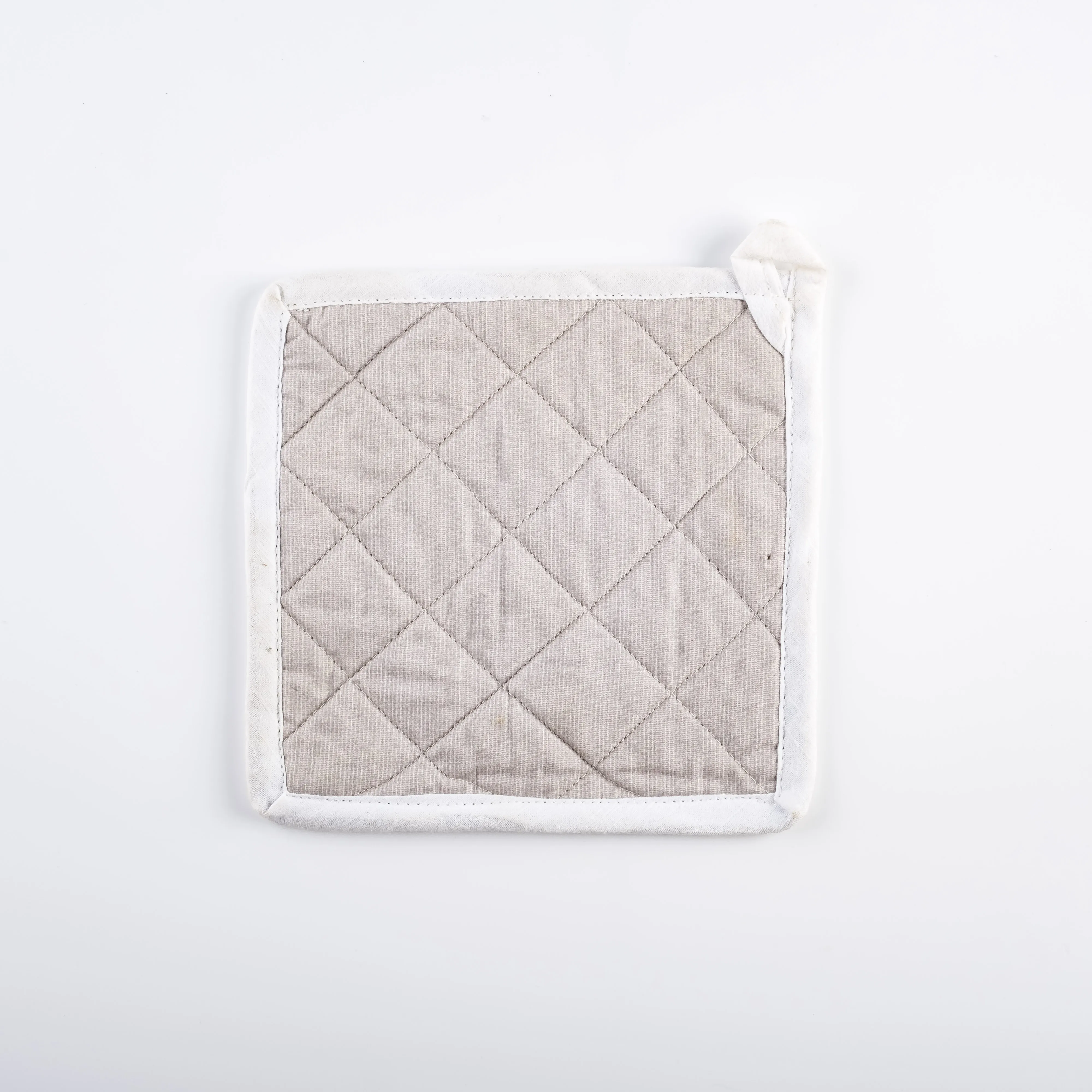 AC21-0001 - Beige White Fabric Oven mitt - 8" 8" (LW)