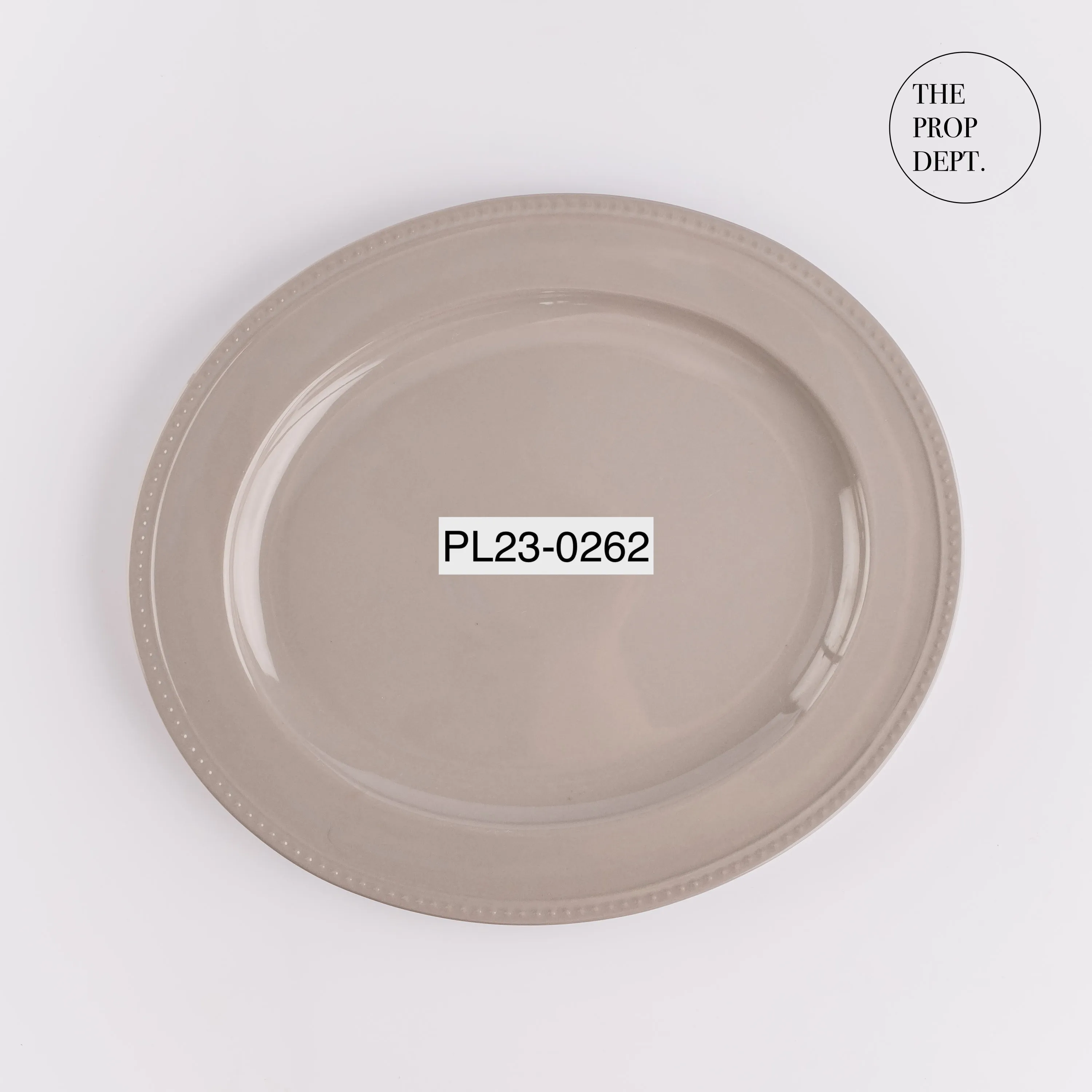 PL23-0262 - Grey Ceramic Platter - 14.25" 12.25" 0.75" (LWH)