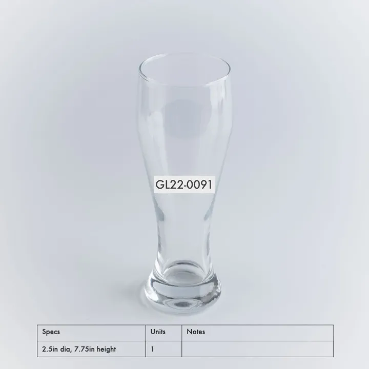 GL22-0091 - Clear Glass for Shakes and Desserts - 2.5" 7.75" (DH)
