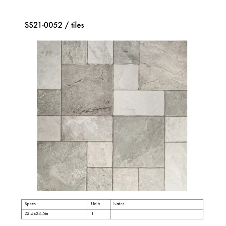 SS21-0052 - Grey White Tile Surface - 23.5" 23.5" (LW)