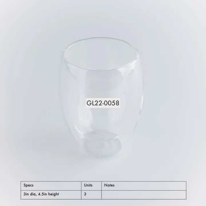 GL22-0058 - Clear Drinking Glass - 3" 4.5" (DH)