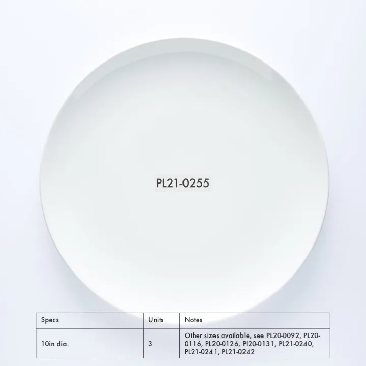 PL21-0255 - White Ceramic Plate - 10" (D)