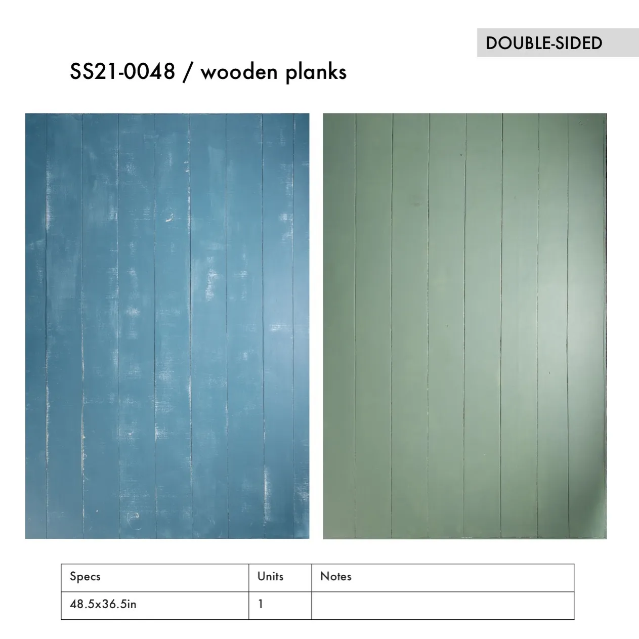 SS21-0048 - Blue Green Wooden Plank - 48.5" 36.5" (LW)