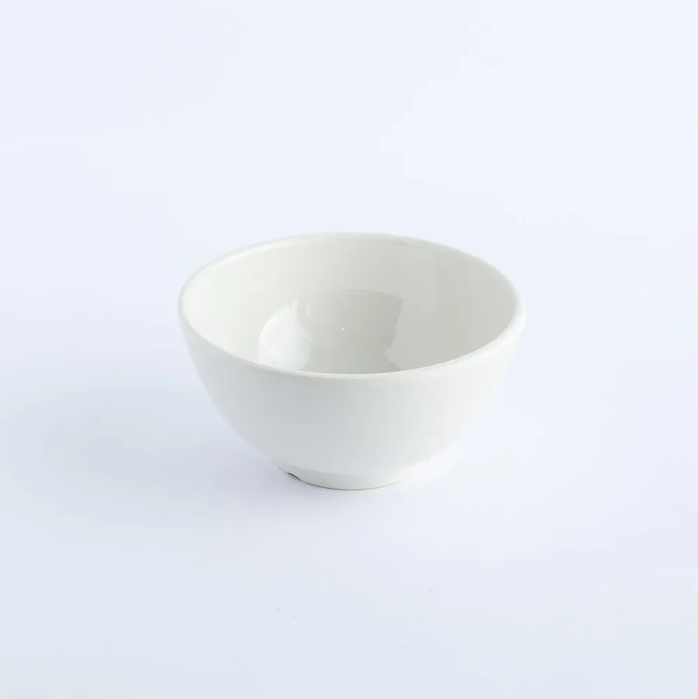 BW20-0190 - White Ceramic Bowl - 5" 2.5" (DH)