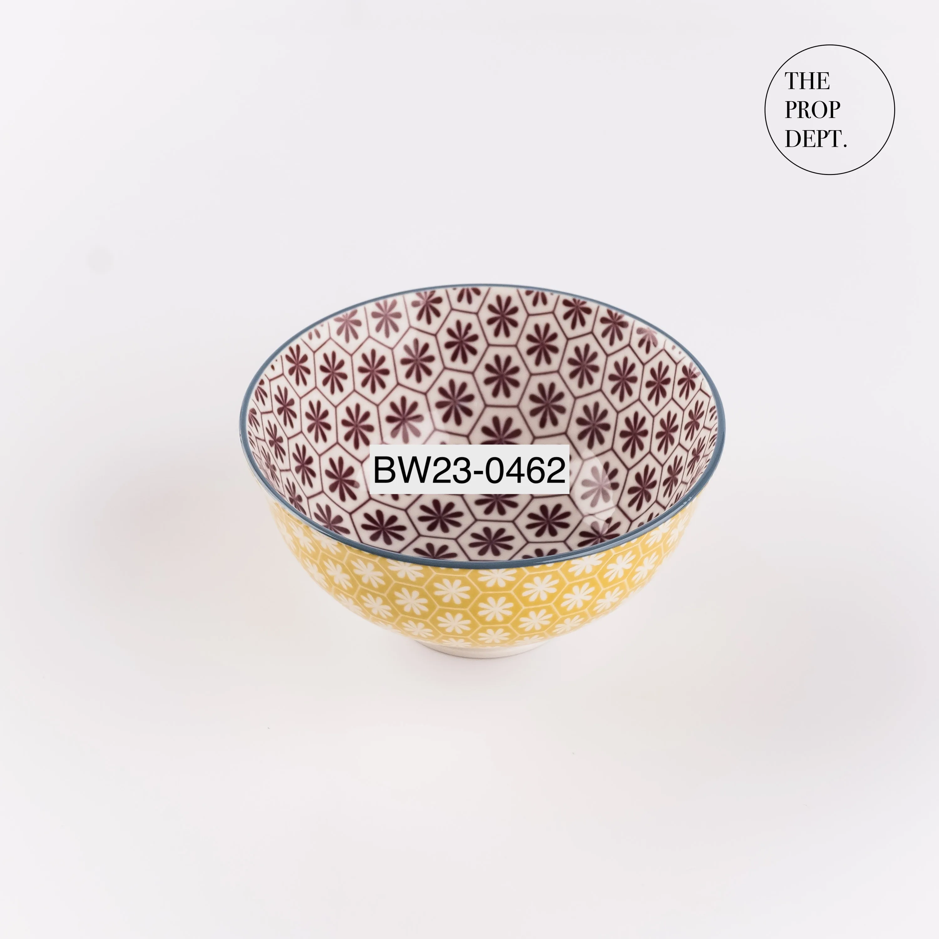 BW23-0462 - Brown Yellow Ceramic Bowl - 4.5" 2.25" (DH)